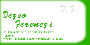 dezso ferenczi business card